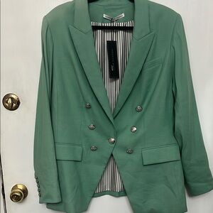 Veronica Beard Jeans Blazer XL linen Double Breasted